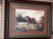 Horse & dogs print, 31 x 39 frame.