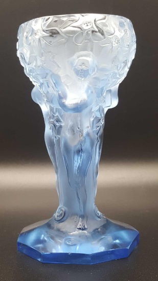 Vintage Czech glass nude vase