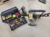Craftsman Vise, Toolbox and Contents, Miter Saw