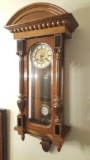 Antique wall clock, fancy case, running