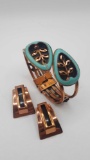 Vintage copper bracelet and earrings