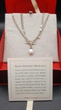 Cultured pearl drop multiple sterling chain necklace
