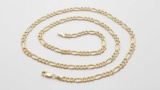 22 inch long solid 14kt yellow gold chain necklace