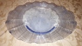 Unusual vintage signed Steuben art glass ruffle bowl