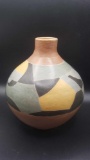 Signed Art Deco themed handmade pottery vase
