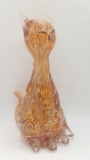 Art glass seated cat figurine