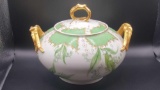 Small antique French porcelain tureen, Lily of the Valley