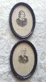 PAIR of Antique Mr and Mrs King portraits