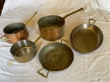 (5) Brass pots & pans.