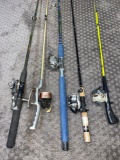 (5) Fishing rods w reels.