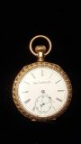 Very handsome Antique Elgin pocket watch w/ fancy engraved star case