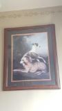 Vintage racing greyhound dogs framed print, large