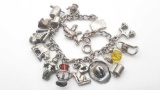 1950s vintage silver charm bracelet