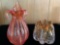 (2) Art glass vases (9