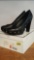 COACH ladies black leather high heeled shoes, size 7.5M