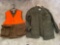 Folsom size L orange & brown hunt jacket, Old Navy size XXL coat.