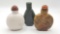 3 vintage Chinese stone snuff bottles