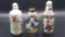 3 older vintage porcelain Chinese snuff bottles