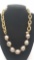 FABULOUS faux pearl & chain necklace SIGNED FRANCE