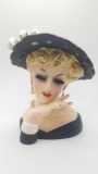 Another 1961 vintage INARCO lady headvase w/ fancy hat