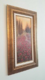 Signed floral landscape framed print
