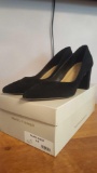 Black suede MARC FISHER ladies heels, shoes size 8M