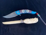 Dragon carved bone knife, Masters Collection Ballistic knife