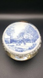 Labeled Mosser scenic vintage art glass paperweight