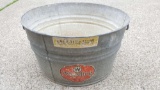 Older WHEELING zinc wash tub bucket, 20 inches!