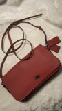 Deep red COACH shoulder strap purse