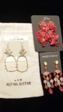 3 pairs of earrings: Alexis Bittar, J. Crew, Vince Camuto