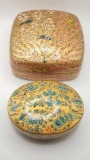 2 vintage Indian lacquer jewelry boxes