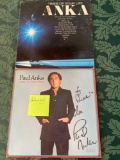 (2) Paul Anka record albums, one is autographed (NO COA).