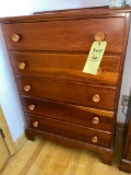 Cherry 5-drawer chest.