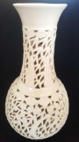 Vintage reticulated porcelain Chinese vase from Hong Kong