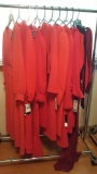 10 DESIGNER ladies dresses, RED, size 12-14, large