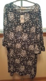 Michael Kors black and white flowered dress, 2XL, NWT