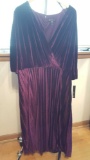 Maggy London eggplant purple velvet dress, size 22W
