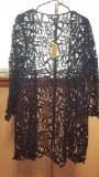 Alexia Admor black lace topper cape, size large