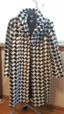 Express black and white faux fur coat, size 13/14