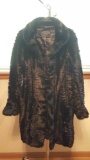 Fine Donna Salyers black faux fur coat, size large