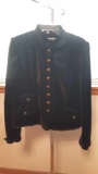 Black velvet, fancy button ladies jacket by CHELSEA & THEODORE