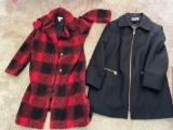 (2) Ladies coats (size 2X Michael Kors black, Rachel Zoe size L.