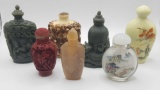 Group of 7 mixed materials Chinese snuff bottles