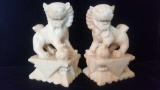 Older Chinese temple Foo Dogs, carved hardstone