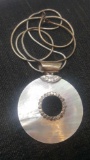 Sterling silver and mother of pearl pendant necklace