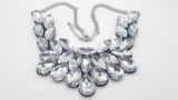 Jeweled rhinestone crystal bib necklace