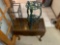 Corner Table with Glass Top - (2) Metal Plant Stands