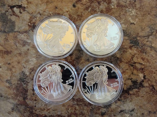 (4) WWII and Historical Walking Liberty Silver Proof Coins