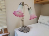 Floral Style Glass Shade Lamp
